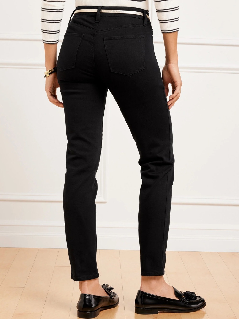 Talbots Signature Ankle Strait Leg Black Denim Jeans